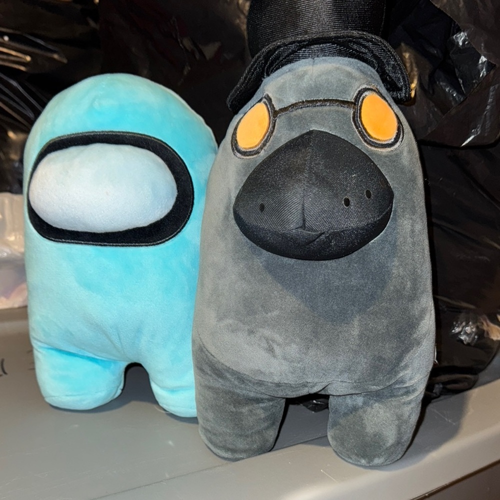 Among Us Blue‎ and Gray Stuffed Animals Plush Toy Set